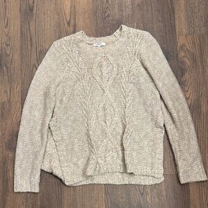 Women's madewell size medium Beige Cable Knit Sweater